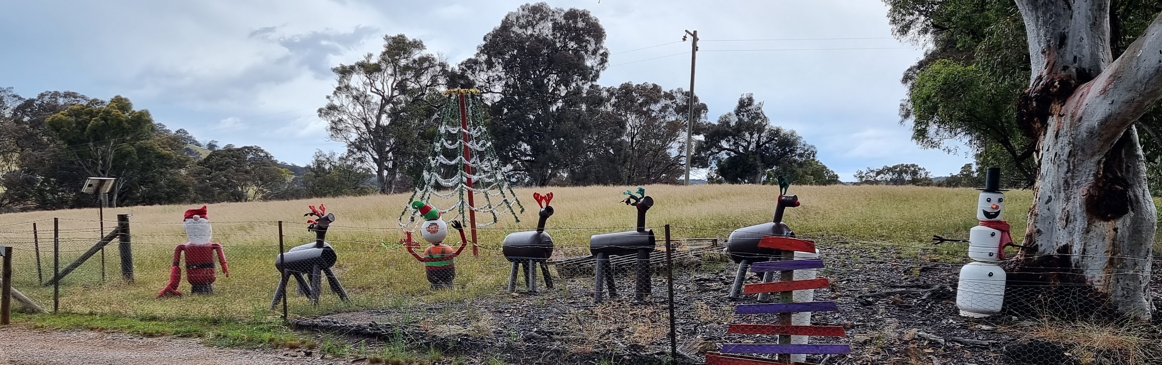 Pressure Tank & PVC Pipe Reindeer & Pallet Trees